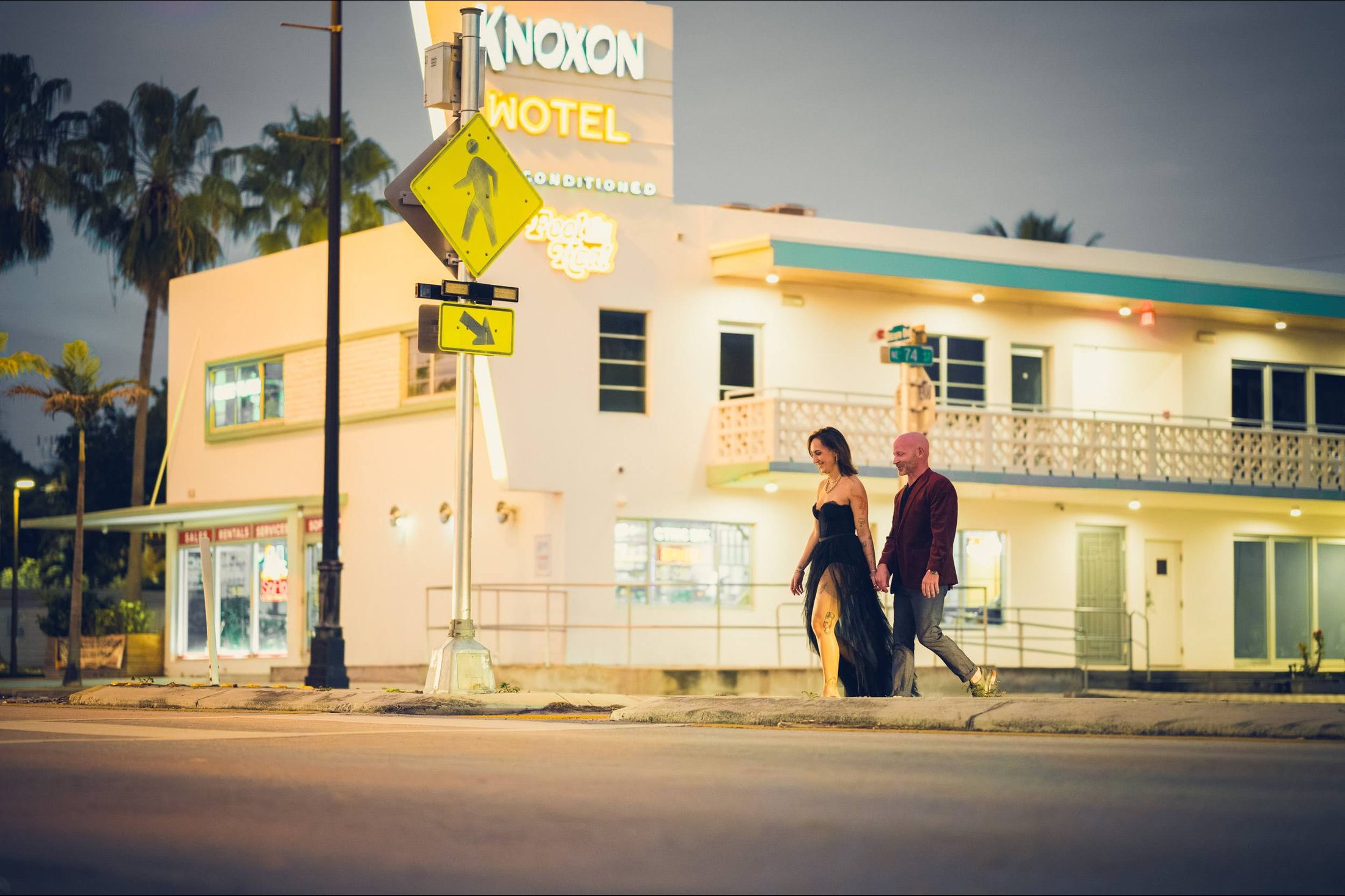 Maria and JC on 79th Street at dusk